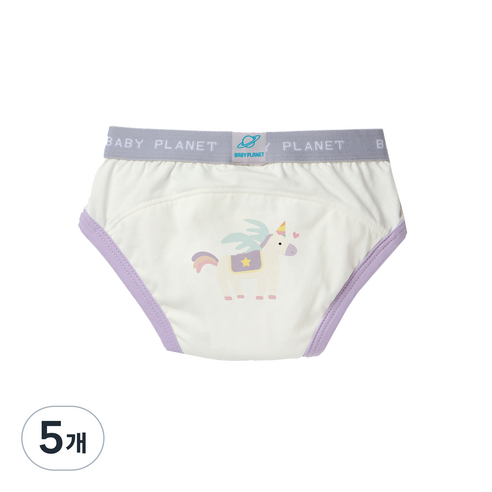 베이비플라넷 밤부 아기 배변훈련팬티, 리틀 유니콘, 5개