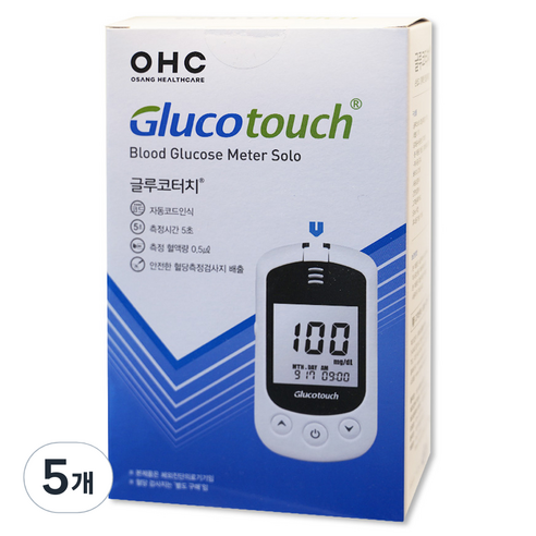 OHC 글루코터치 혈당측정기, IGM-0031AAS, 5개