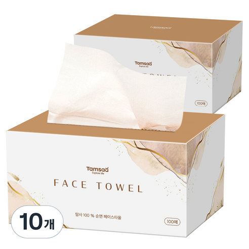 탐사 일회용 순면 페이스타올, 100개입, 10개
