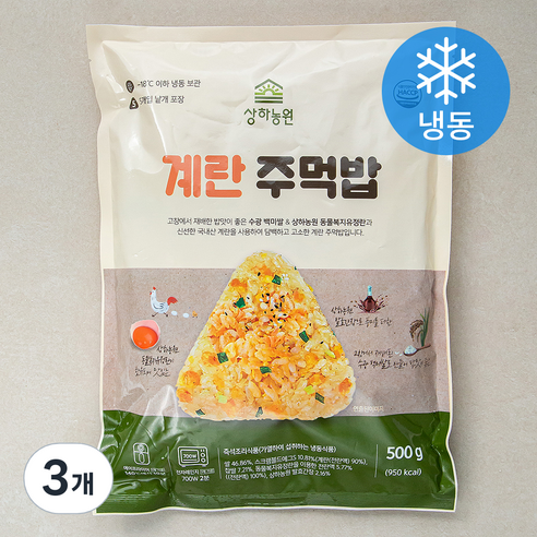 상하농원 계란 주먹밥 5입 (냉동), 3개, 500g