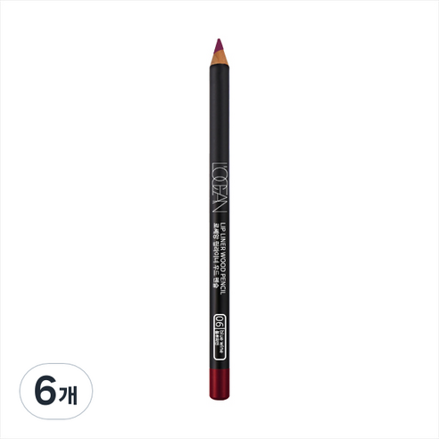 로쎄앙 립라이너 우드 펜슬 4 x 150 mm, 06호 블루와인, 6개