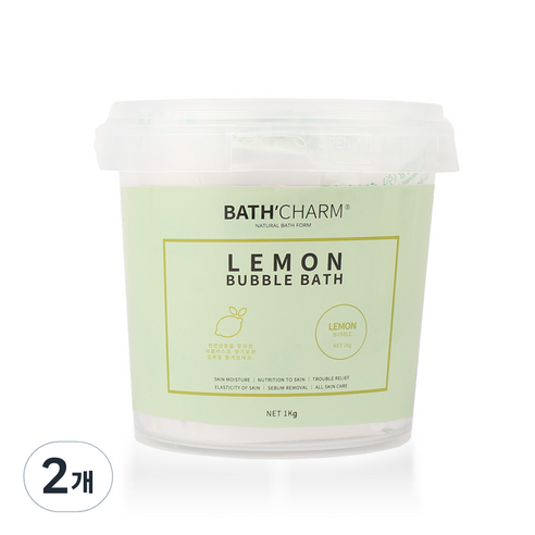 바스참 사해소금 버블바스 입욕제 레몬, 1kg, 2개