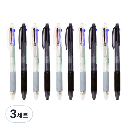 더오픈하우스 아젠다 3색 볼펜 0.5mm 블랙 5p + 화이트 5p 01-0105, 혼합 색상, 3세트