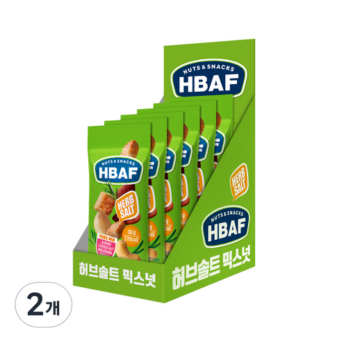 바프 넛츠앤스낵스 허브솔트 믹스넛 30g x 6p, 180g, 2개