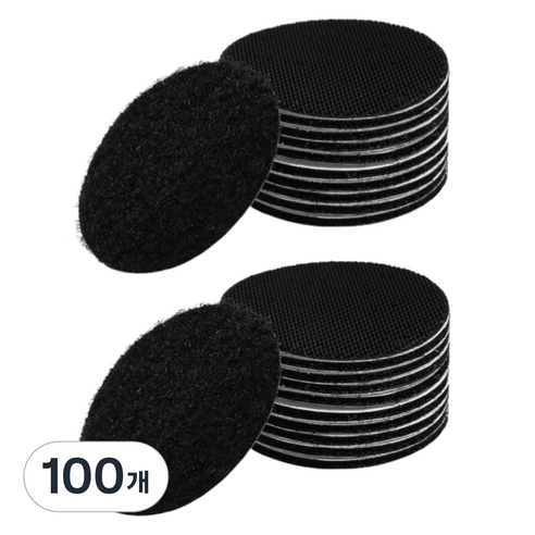 ADUNE 침대패드 고정 찍찍이 원형 테이프 블랙 2p, 100개