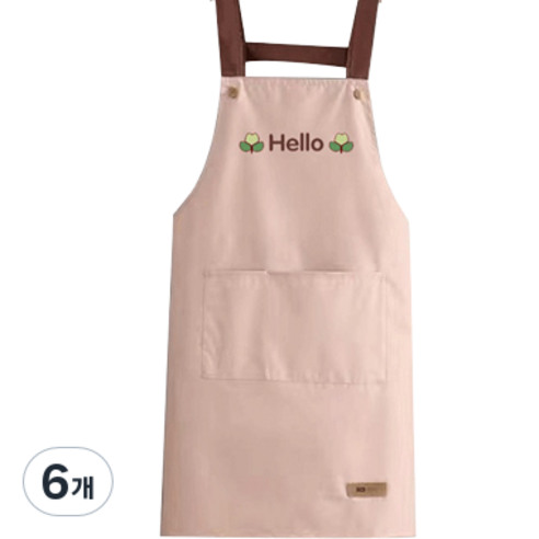 헬로젬 헬로 포켓 H형 앞치마, 인디핑크, 6개