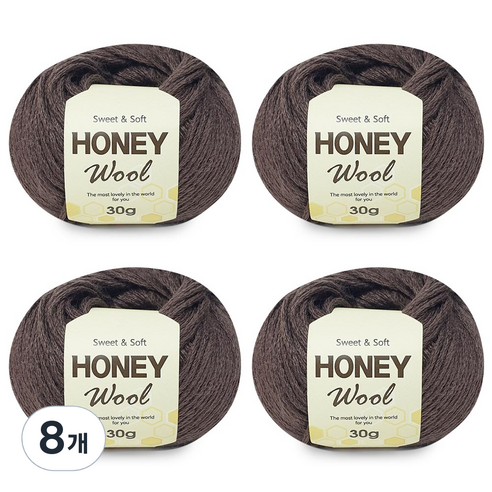 니뜨 허니 울 뜨개실 30g, 19고동색, 8개