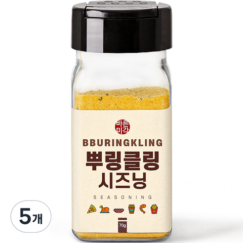바른미각 뿌링클링 시즈닝, 70g, 5개