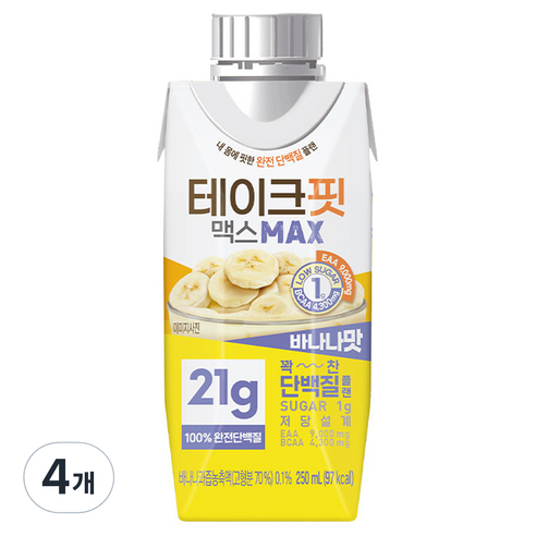 테이크핏 맥스 바나나맛 드링크믹스 RTD, 250ml, 4개