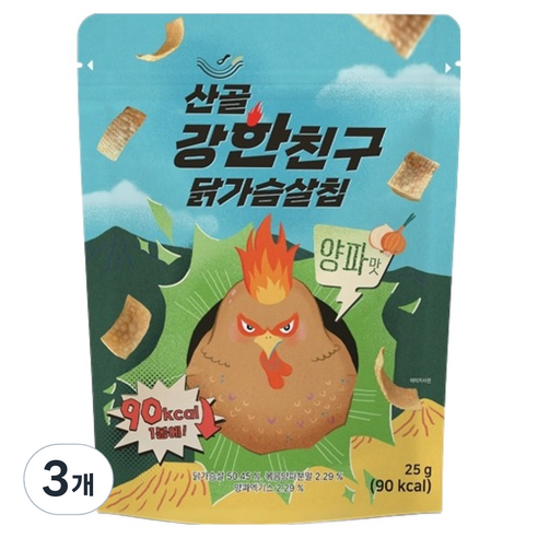 에코맘의산골이유식 유아용 산골 강한친구 닭가슴살칩, 25g, 3개, 양파맛