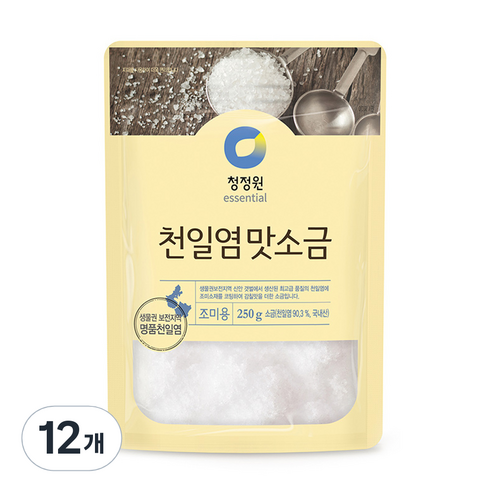 청정원 천일염 맛소금, 250g, 12개