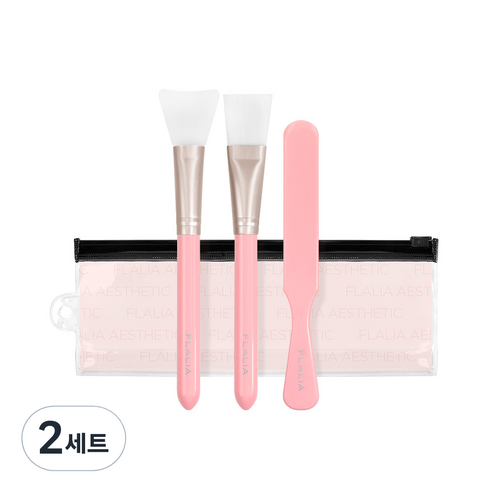 플라리아 에스테틱 팩 브러쉬 3종 세트, 혼합 색상, 2세트