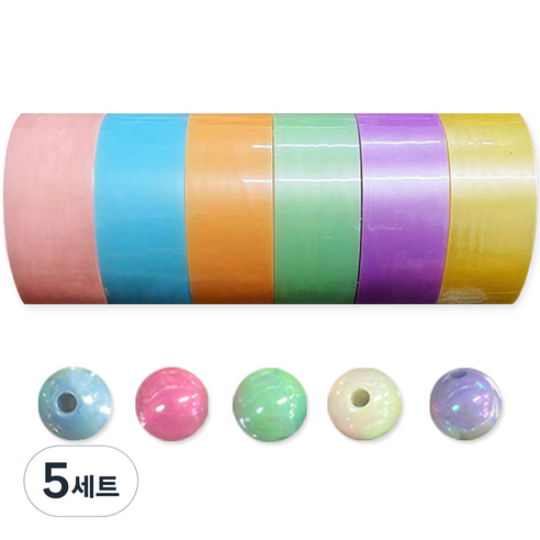 동아피엠에스 테이프볼 수구만들기 파스텔 테이프 6색 3.6cm + 스타터볼 5p 세트, 랜덤발송(스타터볼), 5세트