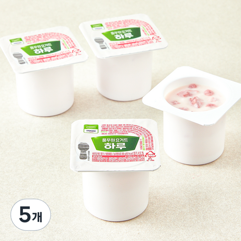 풀무원 다논 하루요거트 딸기 4개입, 80g, 5개