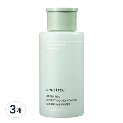 이니스프리 그린티 수분 아미노 클렌징 워터, 3개, 300ml