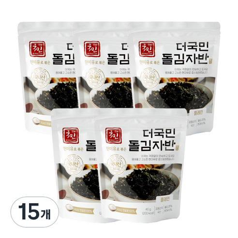 더국민 현미유로 볶은 돌김자반, 40g, 15개