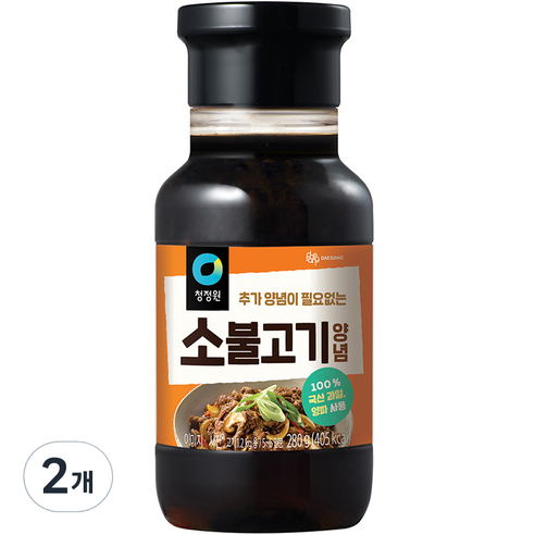 대상 청정원 소불고기 양념 소스, 280g, 2개