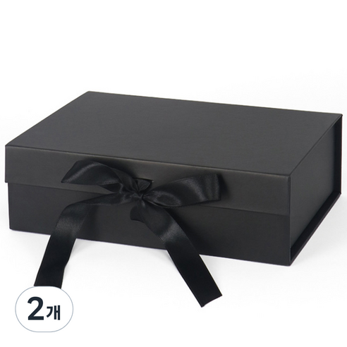 아이엔피 감동 리본 기프트 상자 23호 23 x 17 x 7 cm, 블랙, 2개