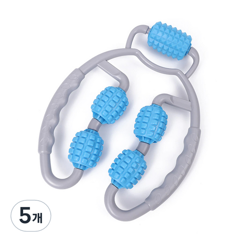 센티브 5롤러 전신 종아리 지압 마사지기, 5개, 블루
