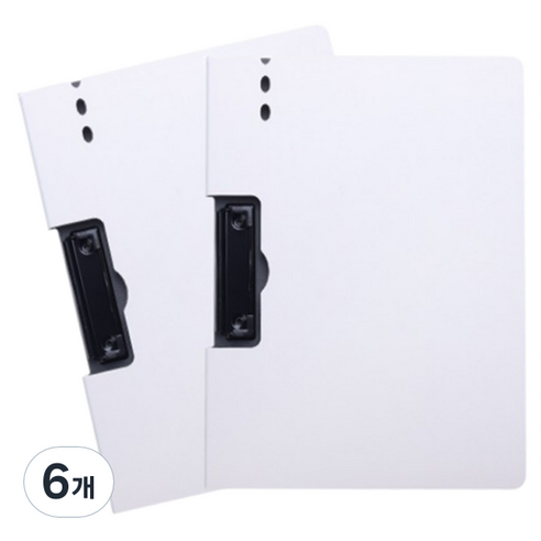 스타리움 가로형 A4 서류철 화이철 클립보드, 화이트, 6개