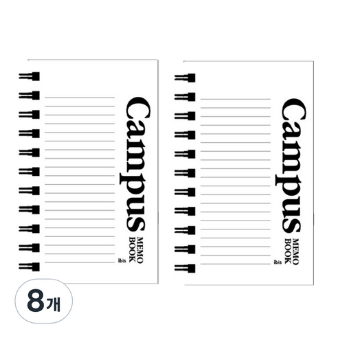 아이비스 두꺼운 좌철수첩 캠퍼스 12682 80매, 화이트, 8개