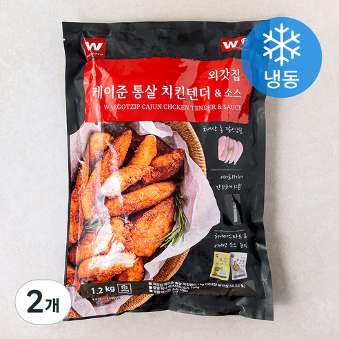 외갓집 케이준 통살치킨텐더 + 소스 2종 세트 (냉동), 1.2kg, 2개