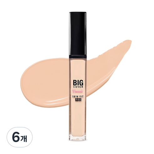 에뛰드하우스 빅커버 스킨핏 컨실러 PRO 리퀴드 컨실러 7g, 뉴트럴피치, 6개