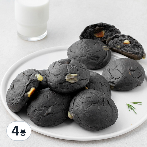 브로드카세 발효종 오징어먹물모닝롤 9알, 270g, 4봉