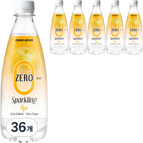 제로아워 0kcal 스파클링 유자맛 탄산음료, 350ml, 36개