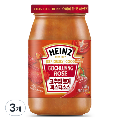 하인즈 고추장 로제 파스타 소스, 350g, 3개