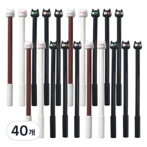 고양이 젤펜 0.5mm, 40개, 랜덤발송