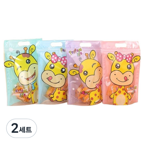 마켓감성 큐티 손잡이 구디백 4종 x 24p + 4p 랜덤발송 세트, 기린, 2세트