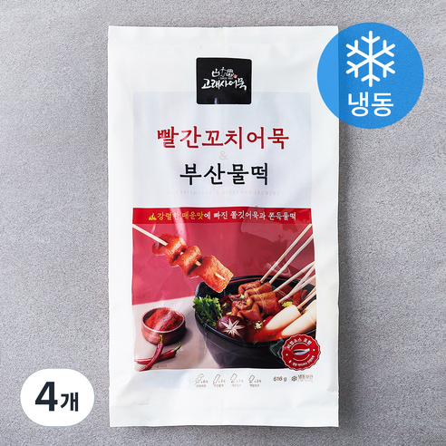 고래사어묵 빨간꼬치어묵 & 부산물떡 (냉동), 616g, 4개