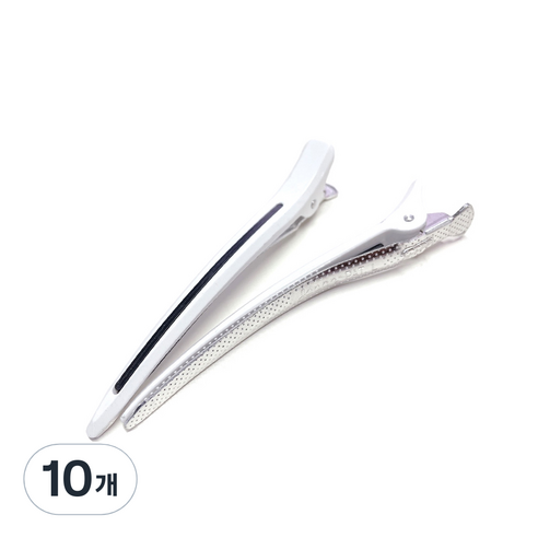 다카라 크리스탈 헤어클립 대 120mm, 10개, 화이트 + 블랙