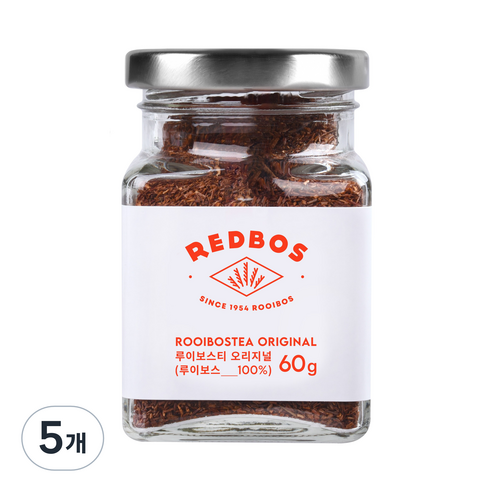 레드보스 루이보스 원료 임산부 허브차 유리병, 60g, 1개입, 5개