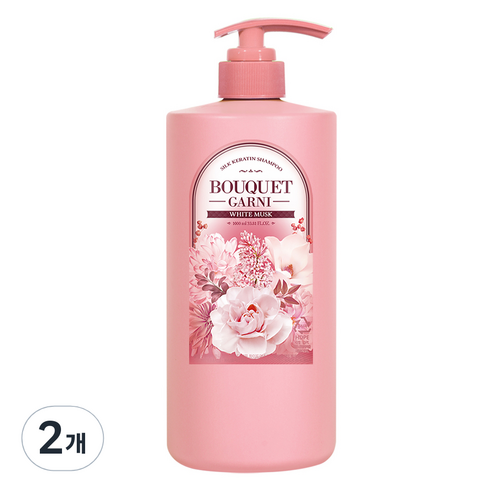 부케가르니 실크 케라틴 샴푸 화이트머스크, 1000ml, 2개