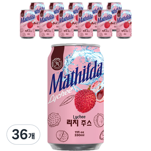 Mathilda 리치 주스, 330ml, 36개