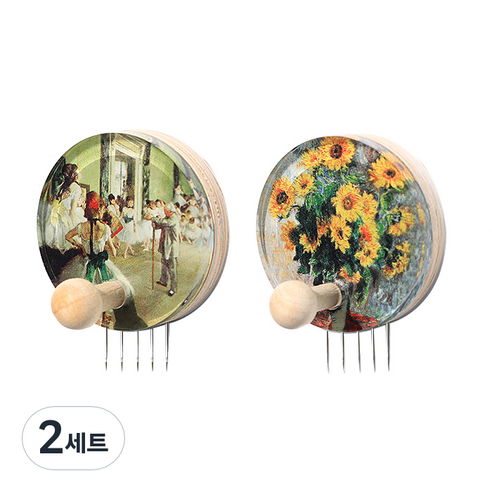 꼭꼬핀 아트 꼭꼬핀 부착형 2종 세트, 드가 발레수업+모네 해바라기, 2세트