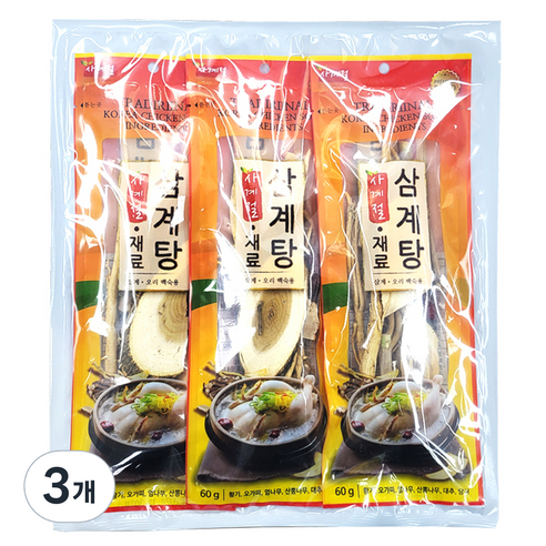 몸애조화 사계절 삼계탕 재료 3p, 60g, 9개