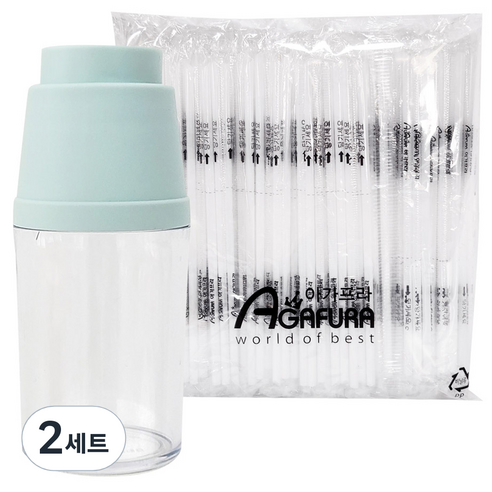 아가프라 스위티 요구르트 빨대컵 80ml + 빨대 240p, 2세트, 민트