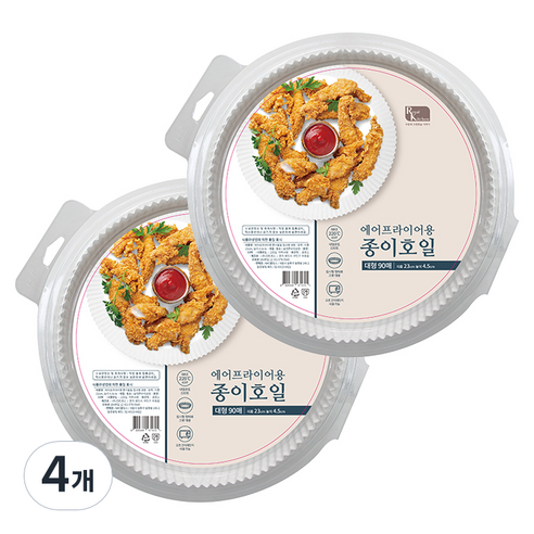 로얄키친 에어프라이어 접시형 종이호일 23 x 4.5 cm 90p, 4개