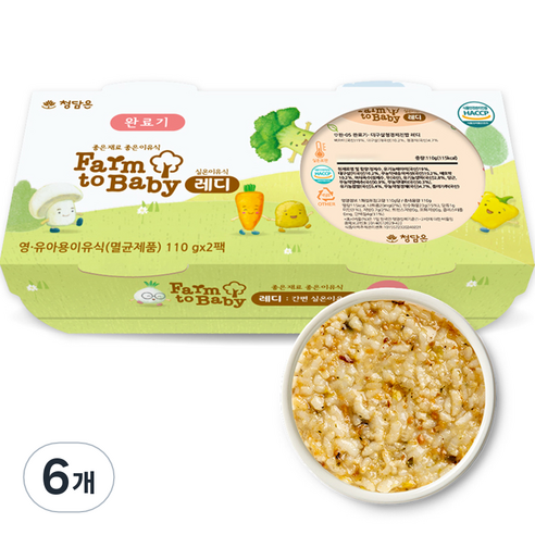 팜투베이비 레디 실온이유식 완료기 대구살청경채진밥, 대구살, 220g, 6개