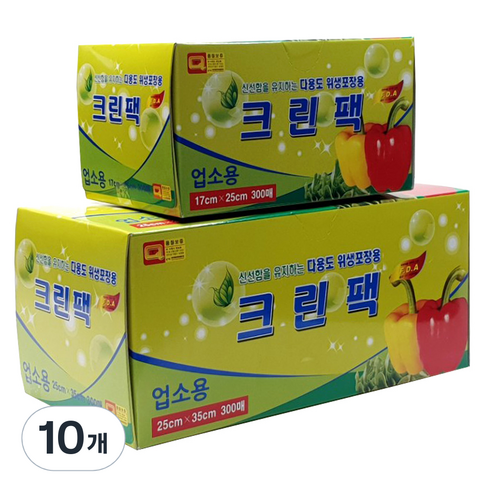 해피크린 업소용 크린팩 중+소, 300개, 10개
