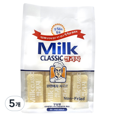 밀크클래식 쌀과자 우유맛, 5개, 240g