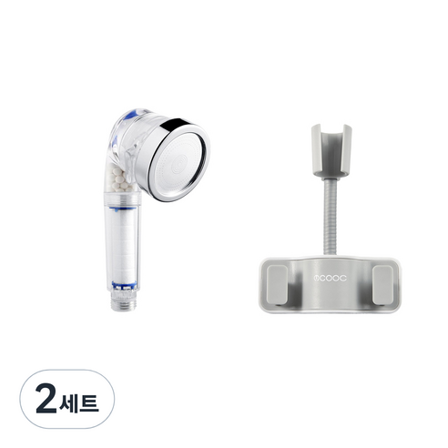 모나코올리브 3중 트리플 필터 샤워기 + 델리 샤워기 거치대 그레이, 2세트