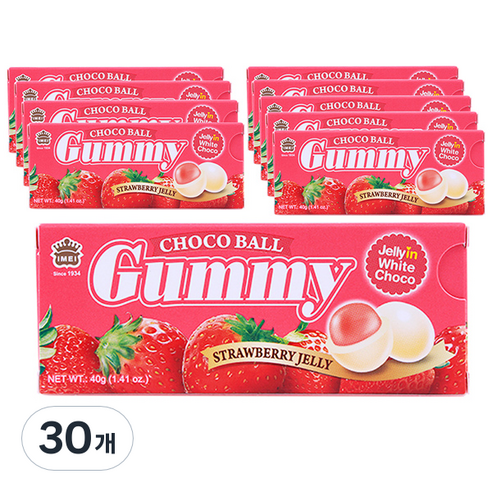 이메이 구미초코볼 딸기맛, 40g, 30개