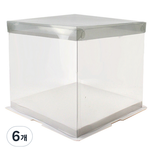 아이엔피 사각 포장상자 1호 215 x 215 x 160 mm, 투명 + 투명(상자), 6개