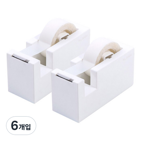 누사인 ABS 테이프 디스펜서 NS121, 퓨어화이트, 6개입