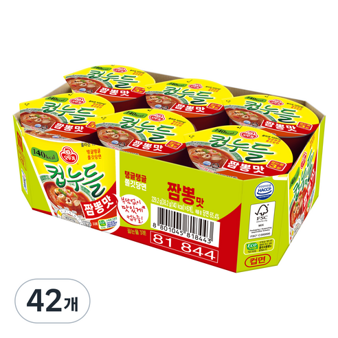 오뚜기 컵누들 짬뽕맛 38.2g, 42개