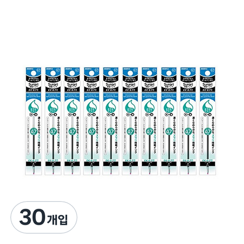 제브라 유성펜 리필심 프레필 EK 스라리 0.7mm, 블루, 30개